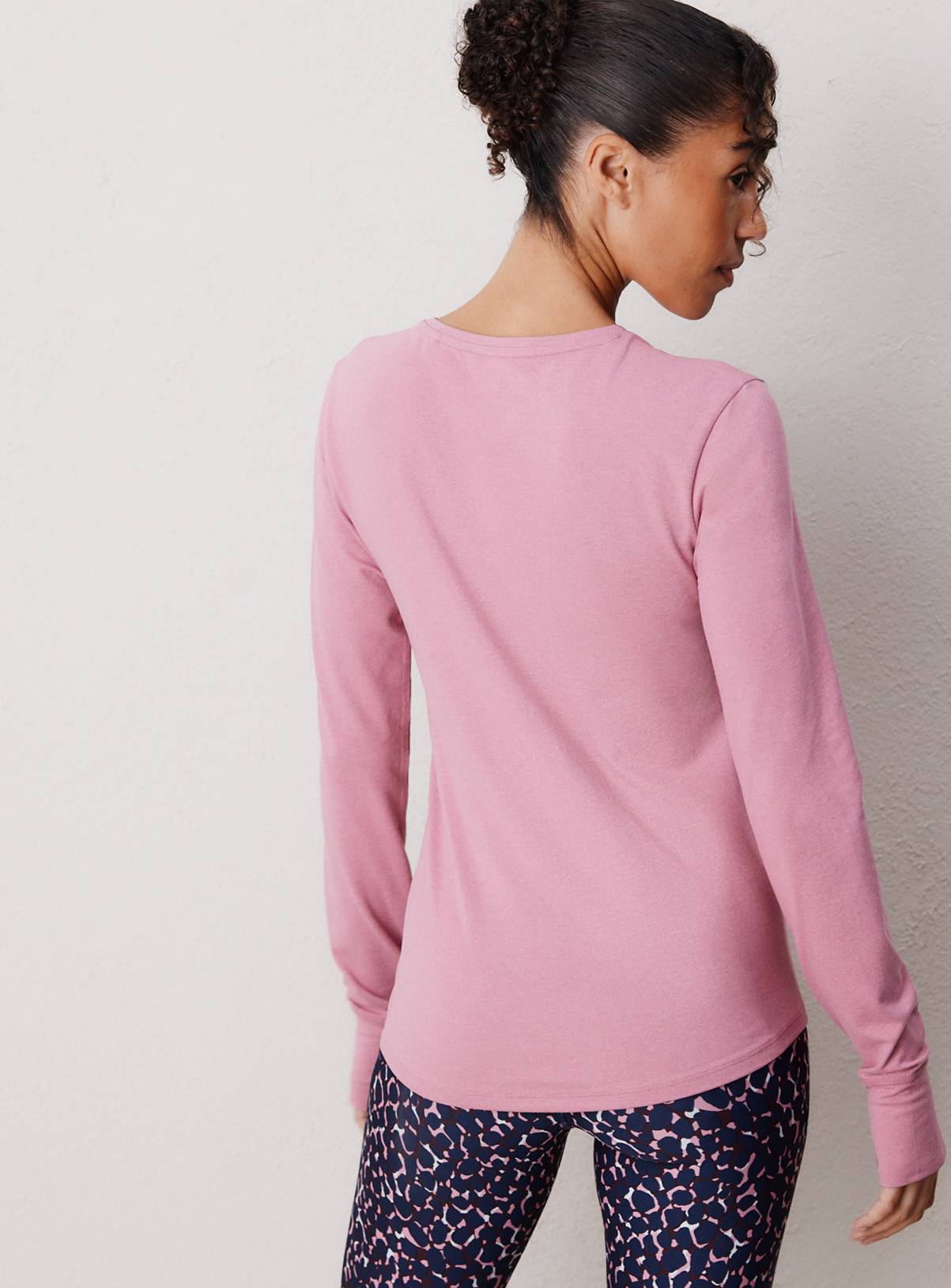 REAKTIV Light Pink Long Sleeve Soft Touch Marl Top M - Image 4